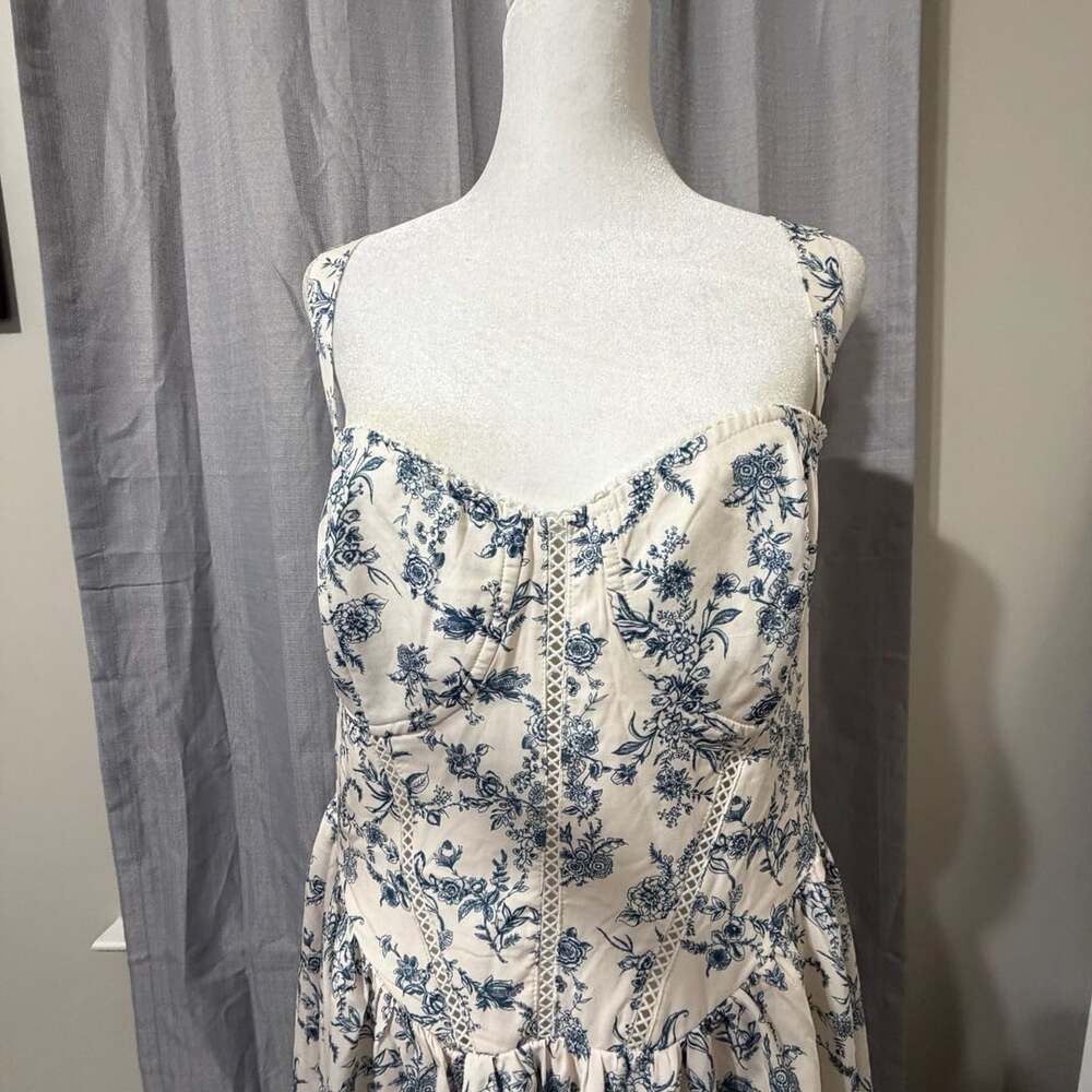 Scarlet Darkness Women Floral Corset Sundress Size 6 Blue White